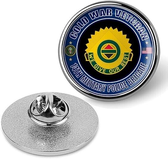 Cold War Veteran 14th Military Police Brigade Tie Suit Shirt Lapel Pin - Silver