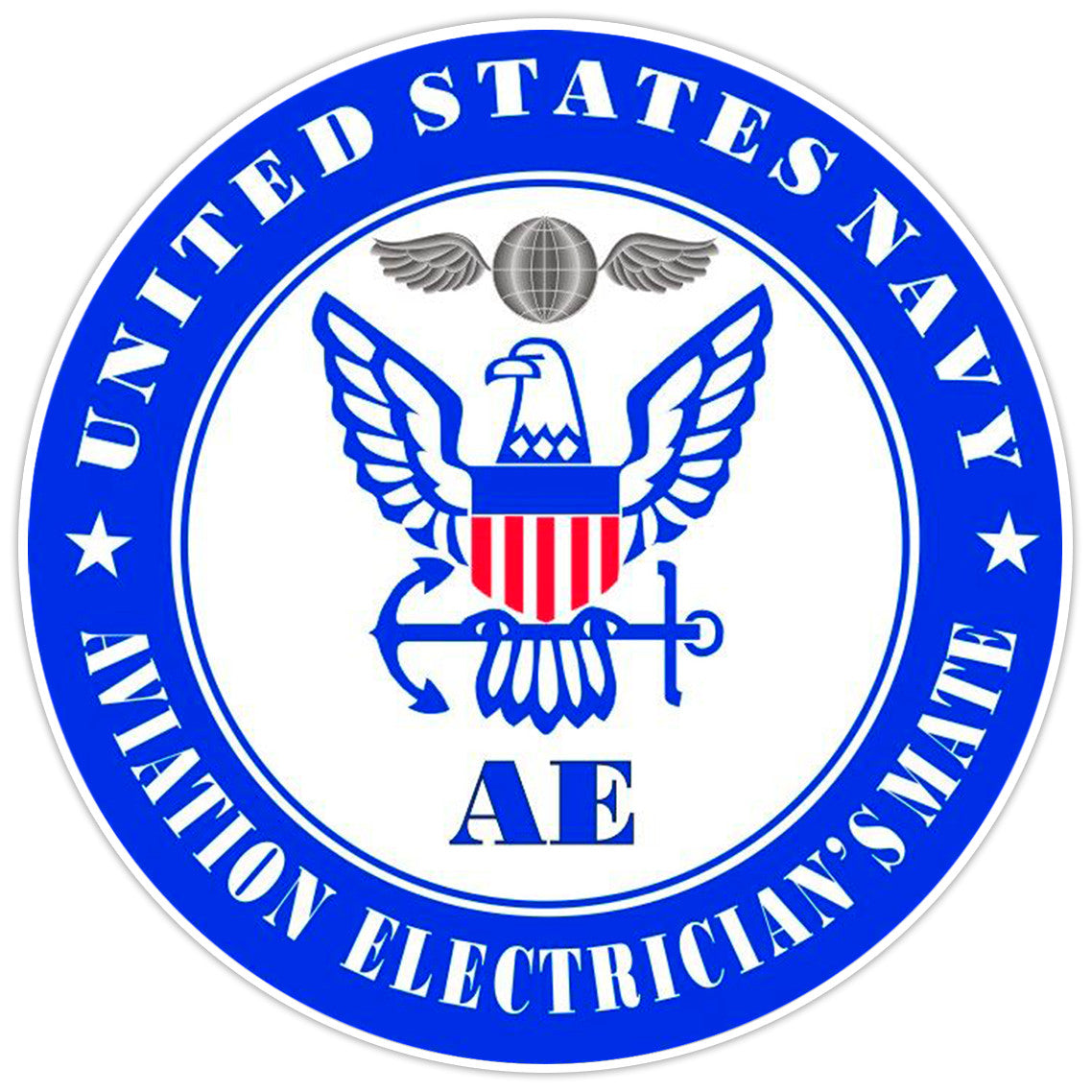 U.S. Navy Aviation Electrician's Mate Bumper Sticker Military Vinyl Decal 5"