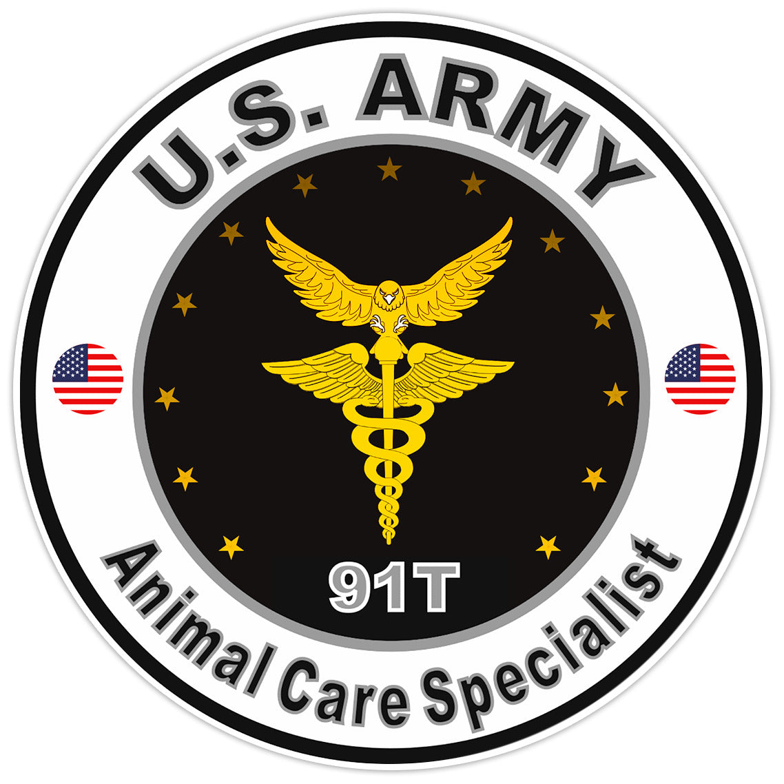 United States Army Animal Care Specialist Bumper Sticker Military Decal 5"