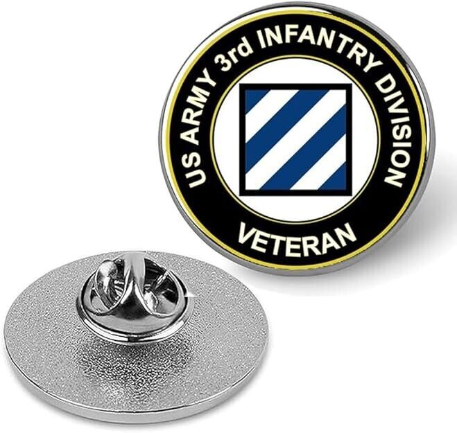 U.S. Army 3rd Infantry Division Lapel Pin Veteran Tie Suit Shirt Pinback-Silver