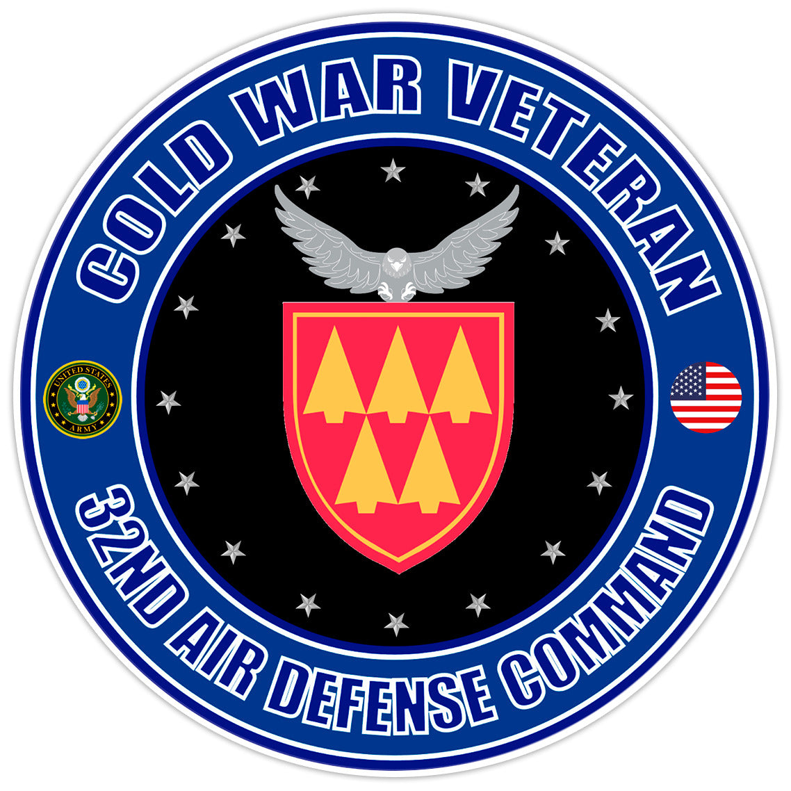Cold War Veteran 32nd Air Defense Command Bumper Sticker Military Decal 5"