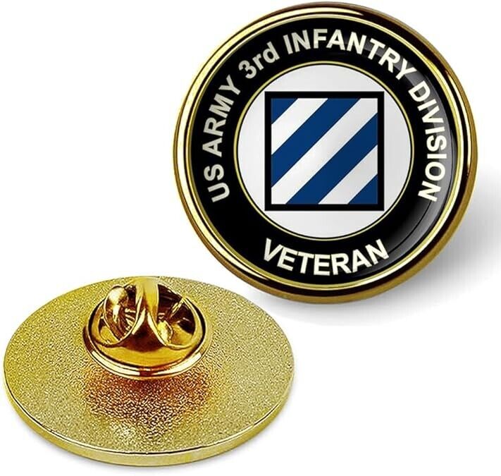 U.S. Army 3rd Infantry Division Lapel Pin Veteran Tie Suit Shirt Lapel Pin-Gold