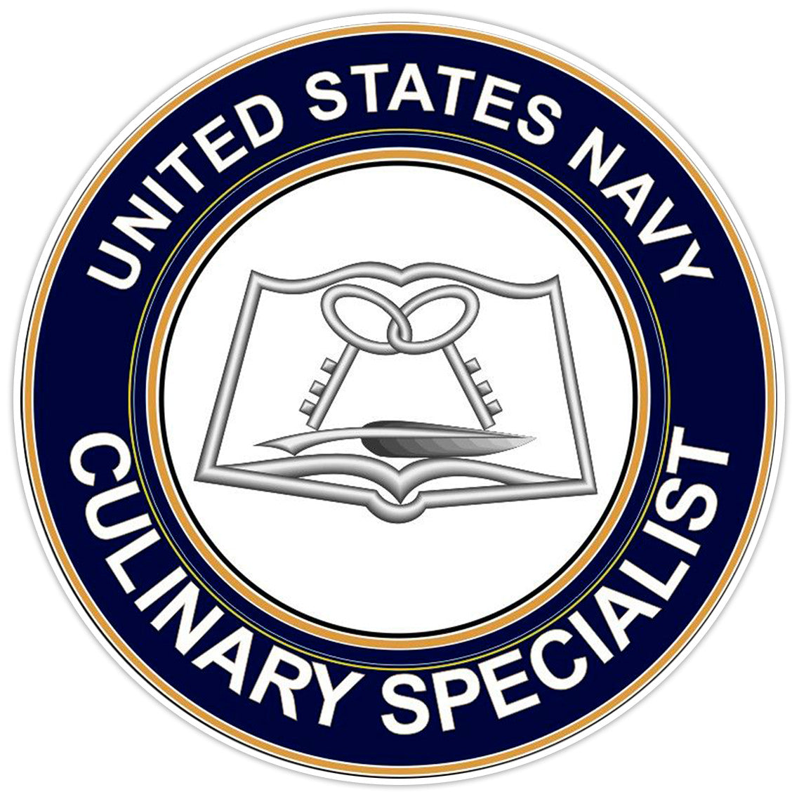 U.S. Navy Culinary Specialist Bumper Sticker Military Vinyl Soldier Decal 5"