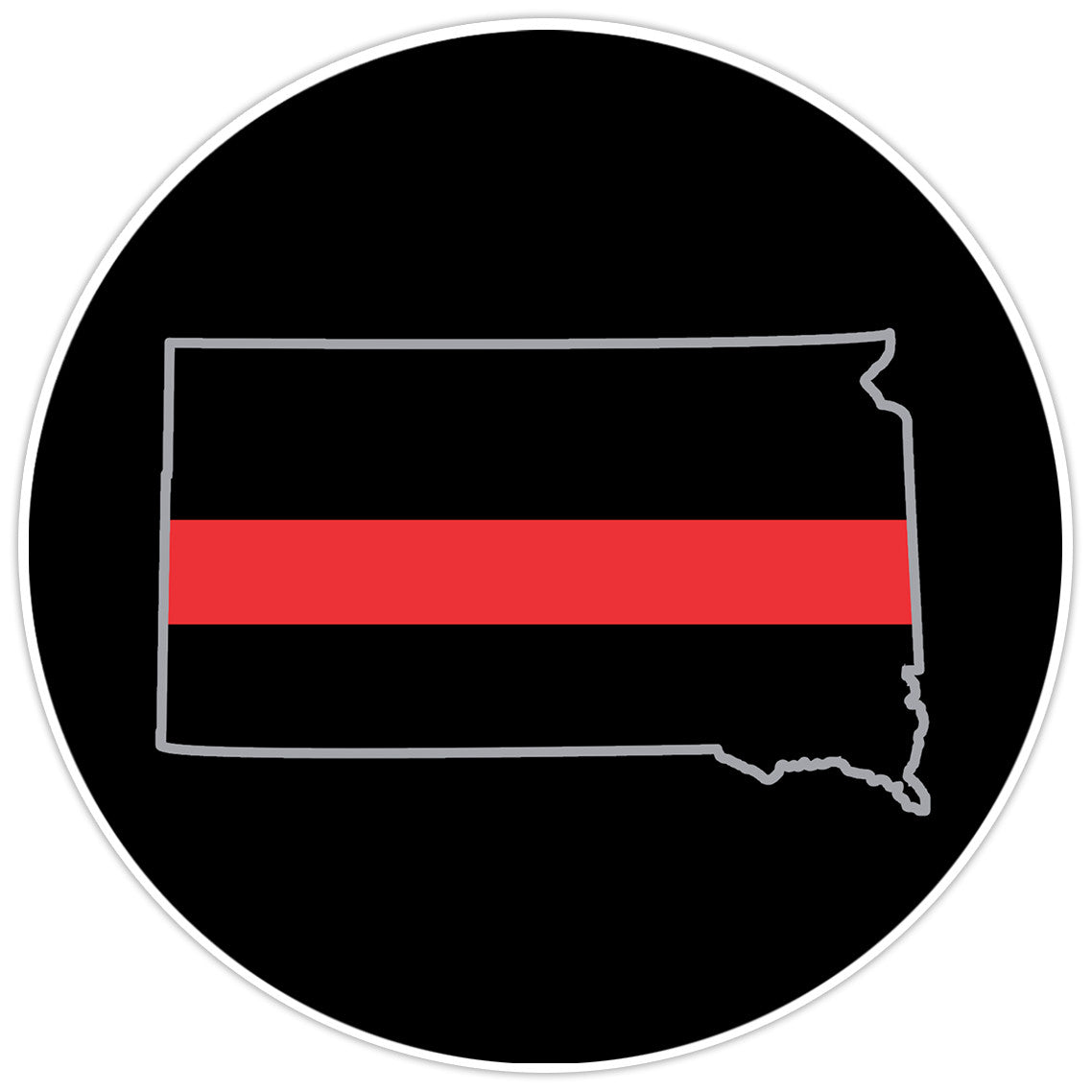 First Responder Thin Red Line South Dakota Firefighter Bumper Sticker Decal 5"