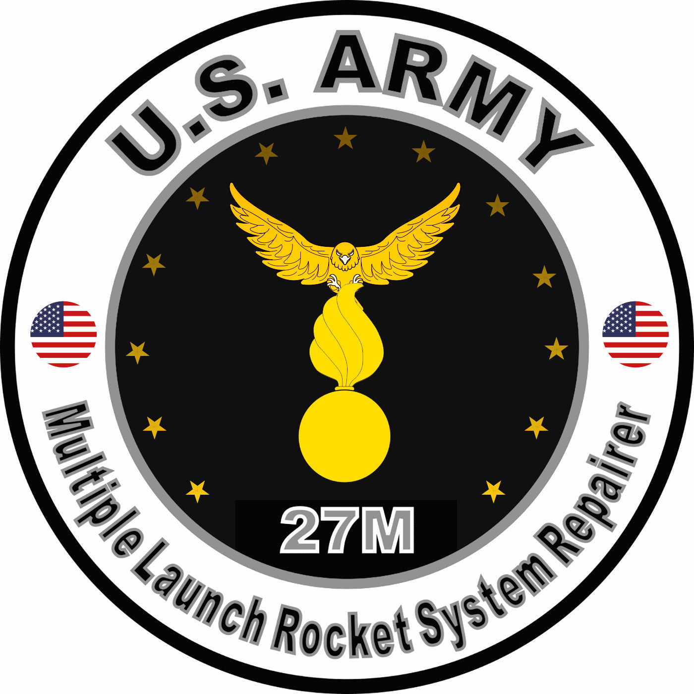 US Army Multiple Launch Rocket System Repairer Bumper Sticker Military Decal 5"