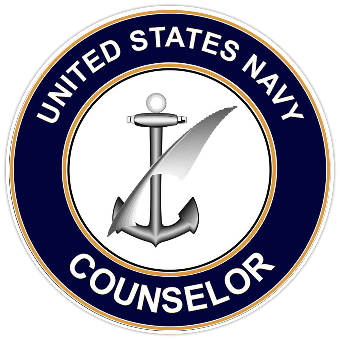 U.S. Navy Counselor Bumper Sticker Military Vinyl Soldier Decal 5"