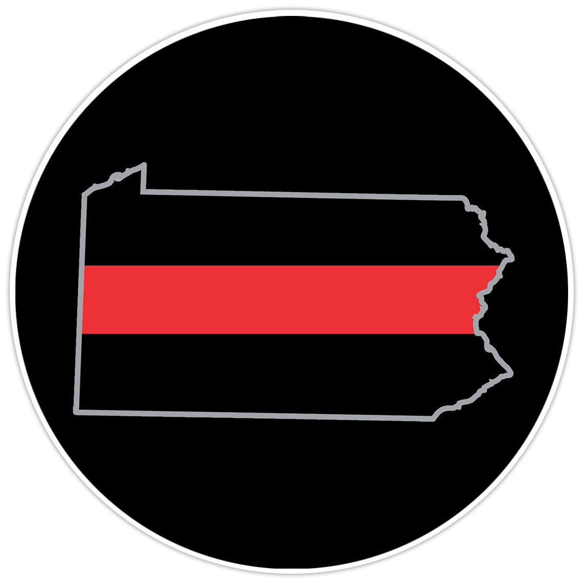 Thin Red Line Pennsylvania Firefighter First Responder Bumper Sticker Decal 5"