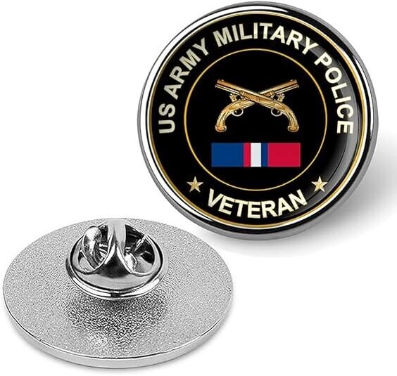 US Army Military Police Veteran Tie Suit Shirt Lapel Pin - Silver