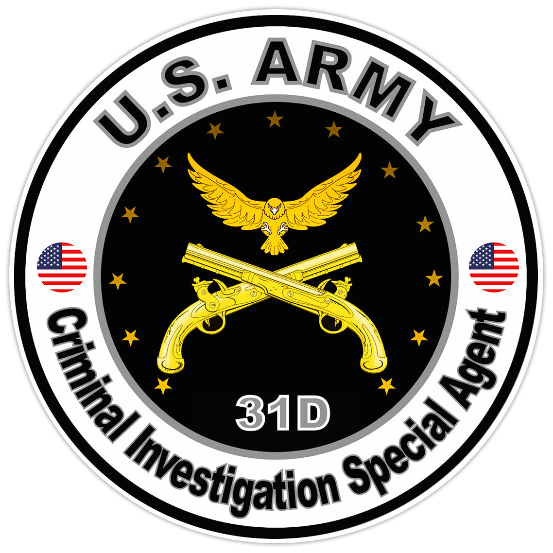 US Army Criminal Investigation Special Agent Bumper Sticker Military Decal 5"