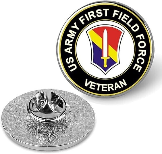 U.S. Army 1st Field Force Lapel Pin Veteran Tie Suit Shirt Pinback-Silver