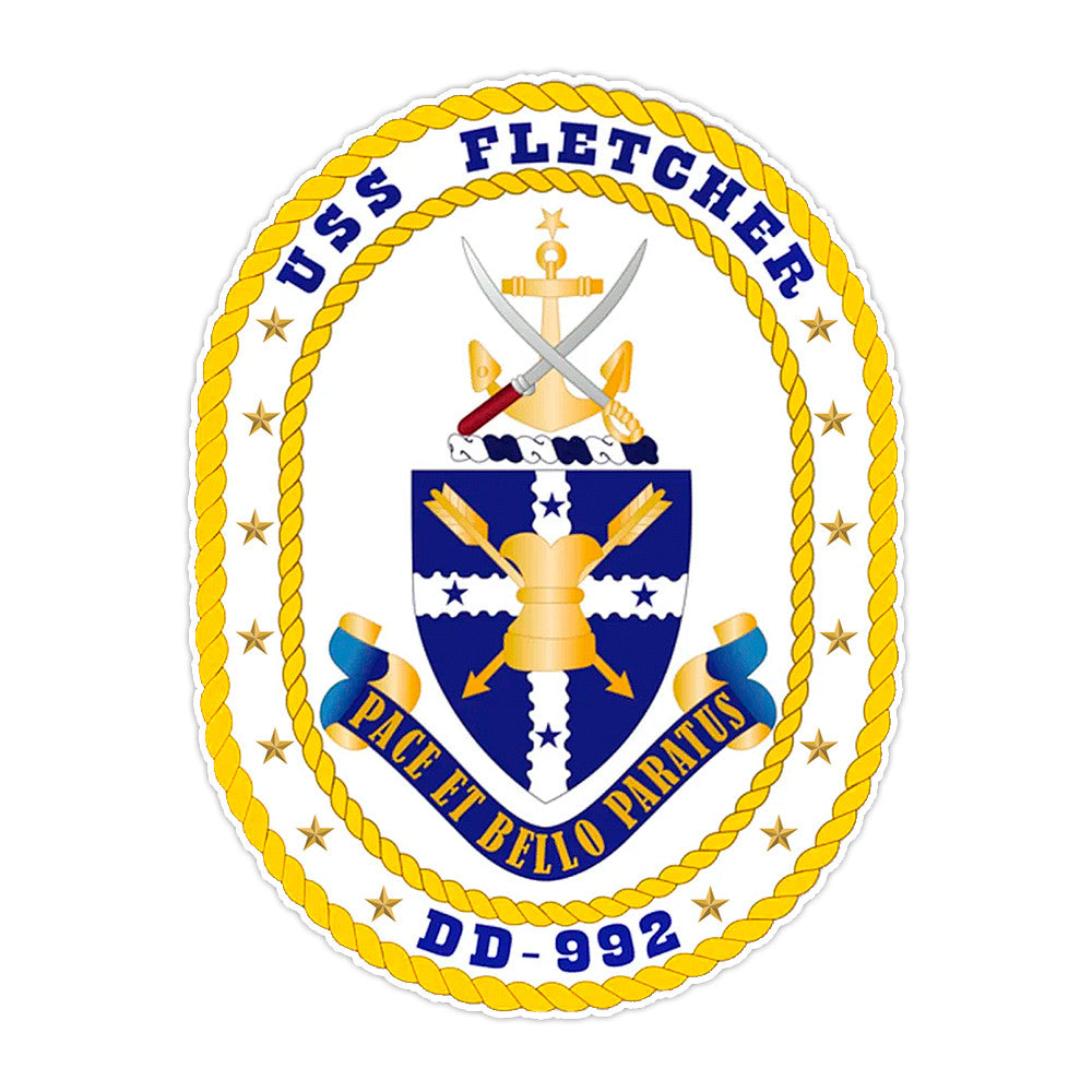 US Navy Ship USS Fletcher DD-992 Bumper Sticker Military Vinyl Soldier Decal 5"