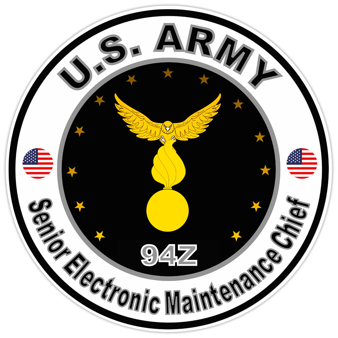 US Army Senior Electronic Maintenance Chief Bumper Sticker Military Decal 5"