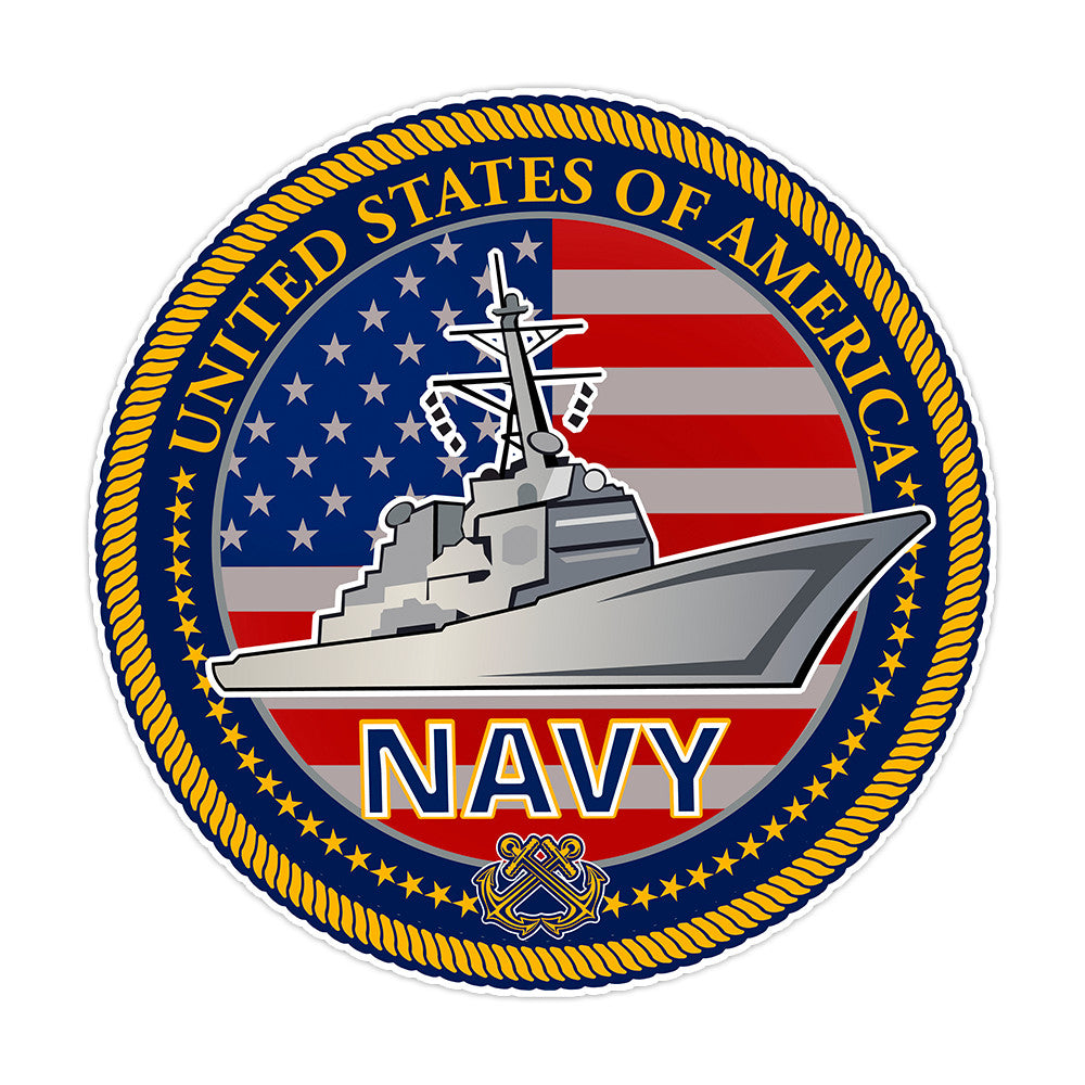 United States of America Navy Bumper Sticker Military Vinyl Soldier Decal 5"