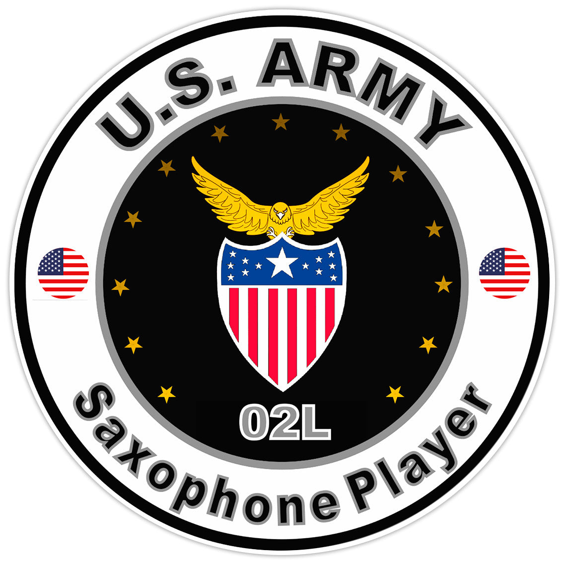 United States Army Saxophone Player Bumper Sticker Military Soldier Decal 5"