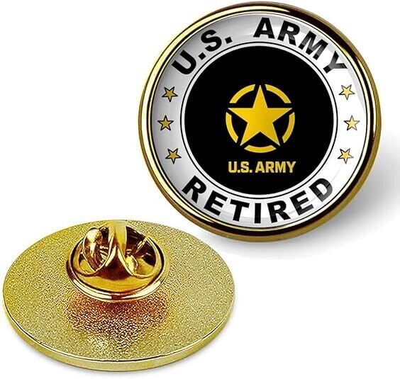 U.S. Army Retired Lapel Pin Veteran Tie Suit Shirt Lapel Pin Pinback-Gold