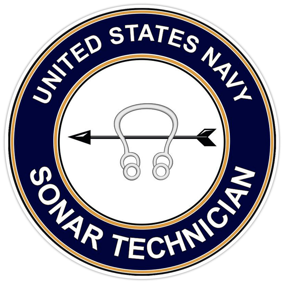 U.S. Navy Sonar Technician Bumper Sticker Military Vinyl Soldier Decal 5"