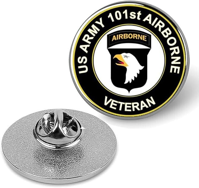U.S. Army 101st Airborne Lapel Pin Veteran Tie Suit Shirt Pinback-Silver