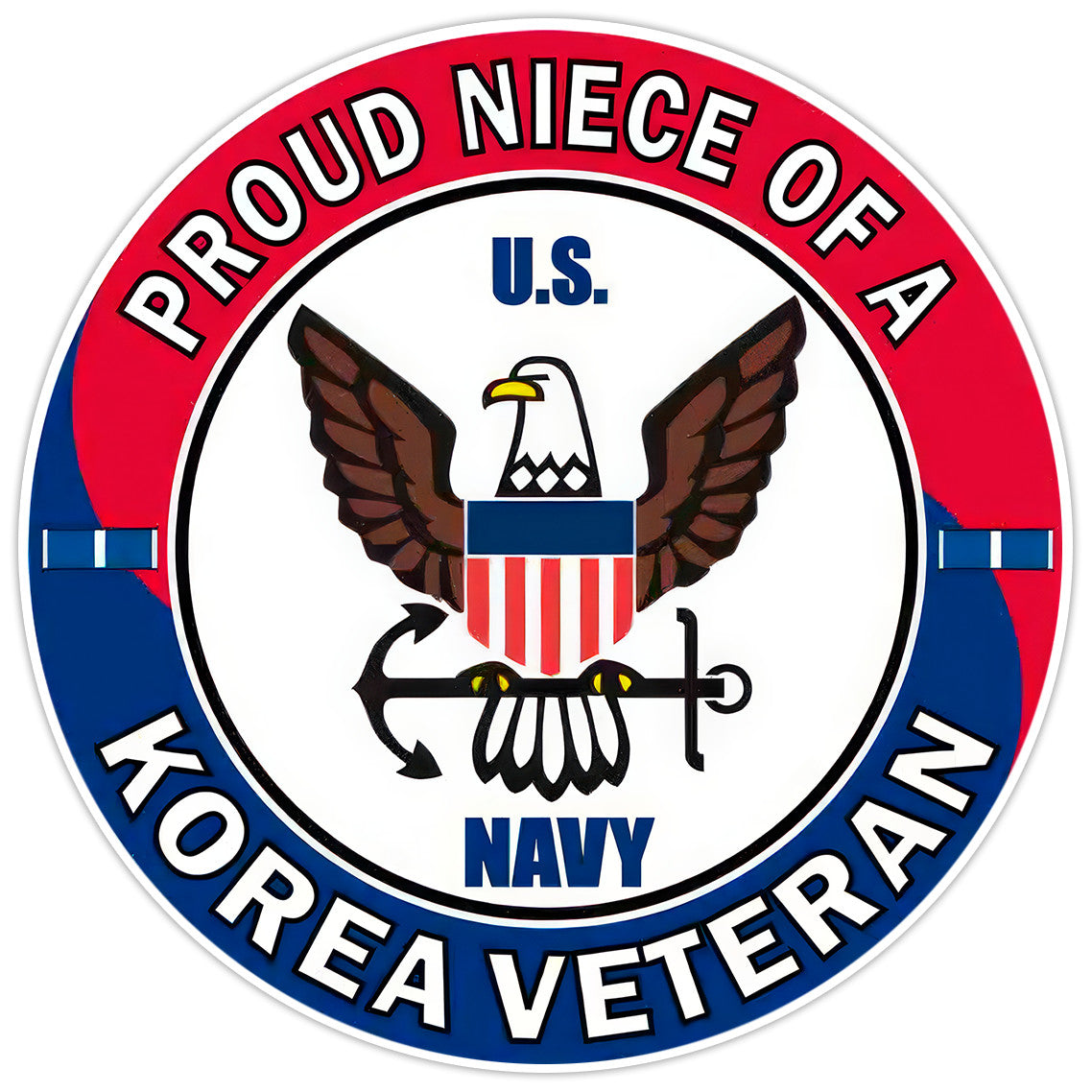 U.S. Navy Proud Niece of a Korea Veteran Bumper Sticker Military Vinyl Decal 5"