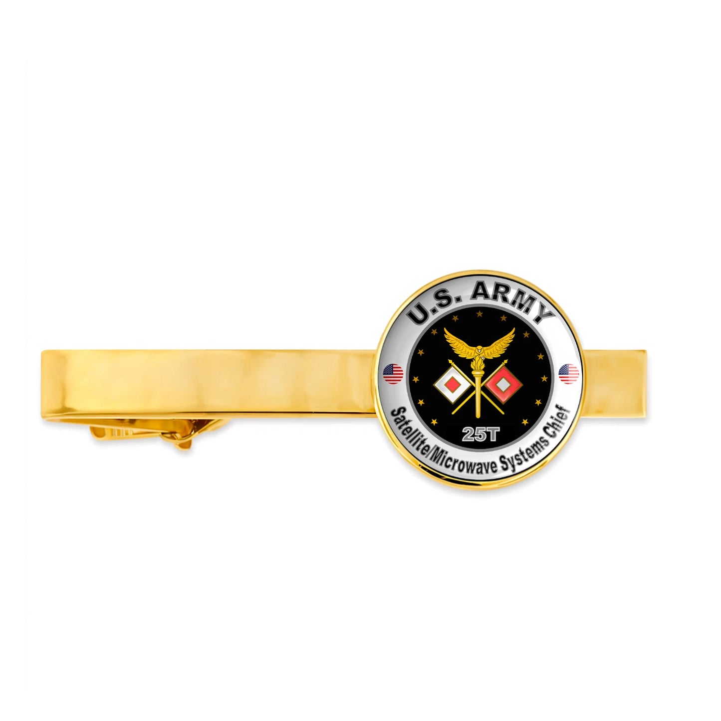 Us Army Satellite/Microwave Systems Chief 25T Military Veteran Tie Clip Gift