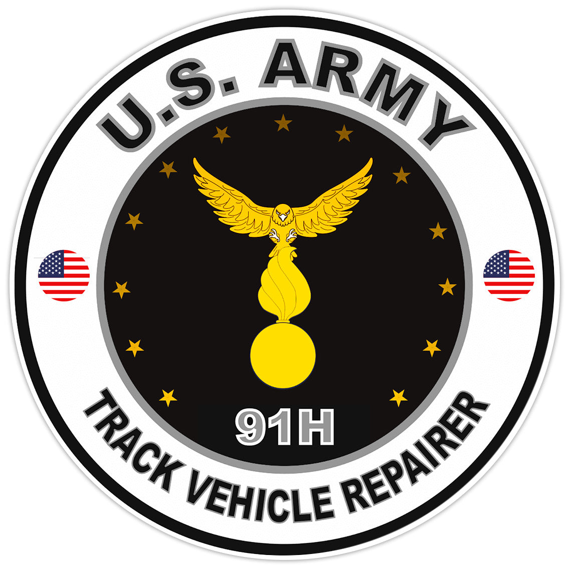 US Army Track Vehicle Repairer Bumper Sticker Military Soldier Decal 5"