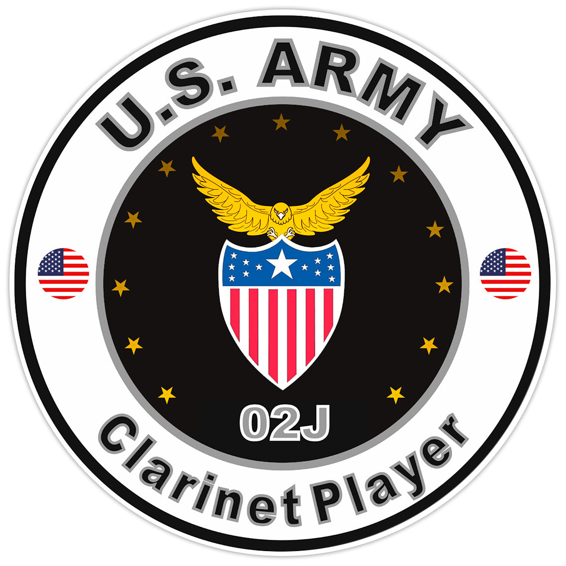 United States Army Clarinet Player Bumper Sticker Military Soldier Decal 5"