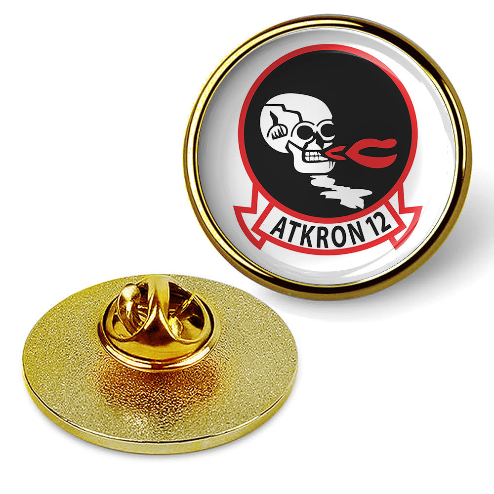 U.S. Navy Attack Squadron 12 Tie Tac, Hat Pin, Badge Lapel Pins -Gold