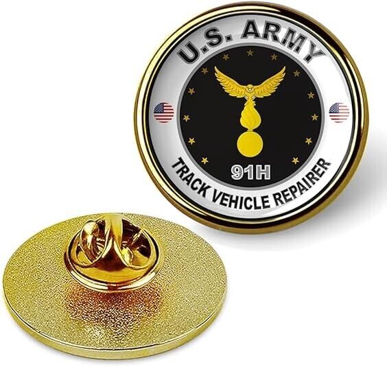 United States Army Track Vehicle Repairer Tie Suit Shirt Lapel Pin - Gold