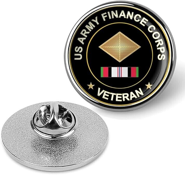 US Army Finance Corps Veteran Tie Suit Shirt Lapel Pin - Silver