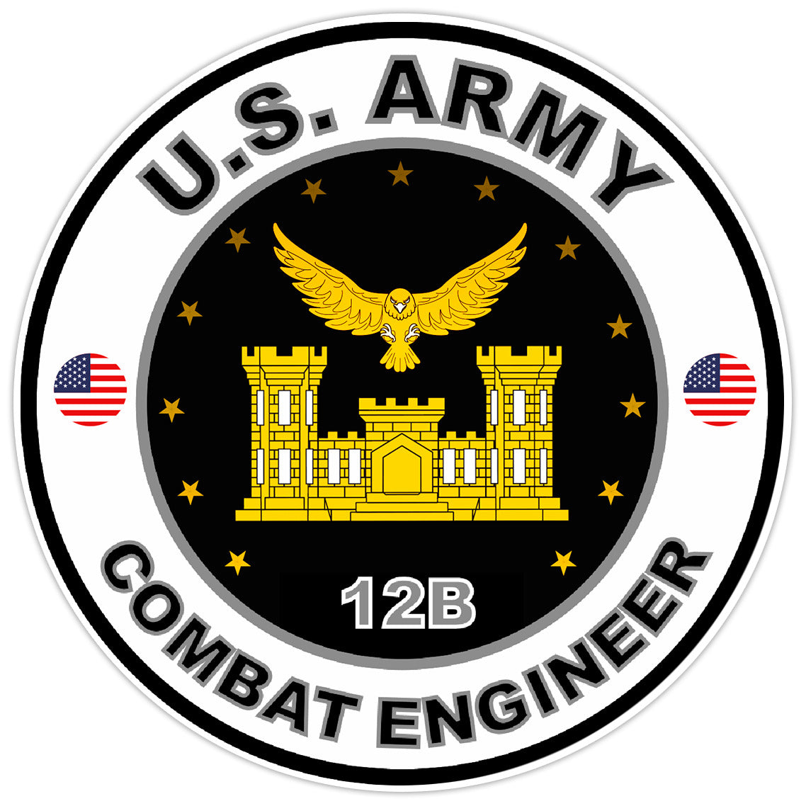 United States Army Combat Engineer Bumper Sticker Military Soldier Decal 5"