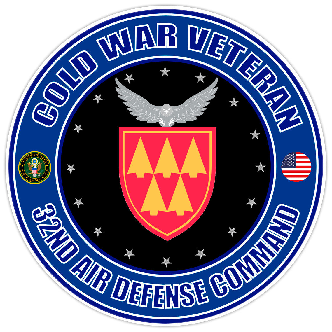 Cold War Veteran 32nd Air Defense Command Bumper Sticker Military Decal 5"