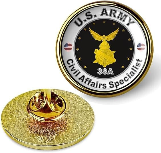 United States Army Civil Affairs Specialist Tie Suit Shirt Lapel Pin - Gold