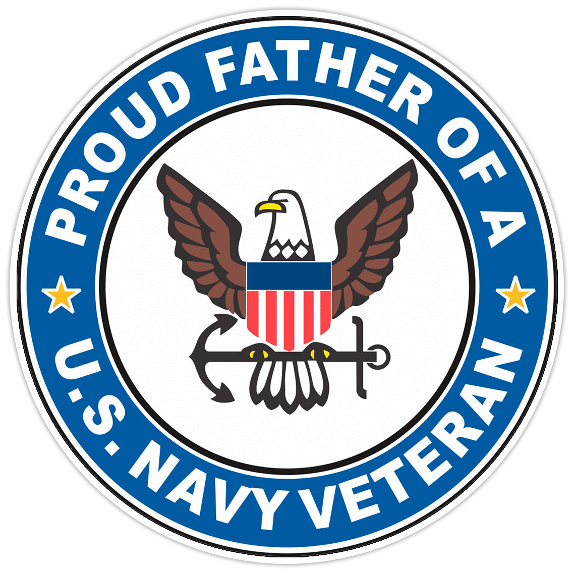 U.S. Navy Veteran Proud Father Bumper Sticker Military Vinyl Soldier Decal 5"
