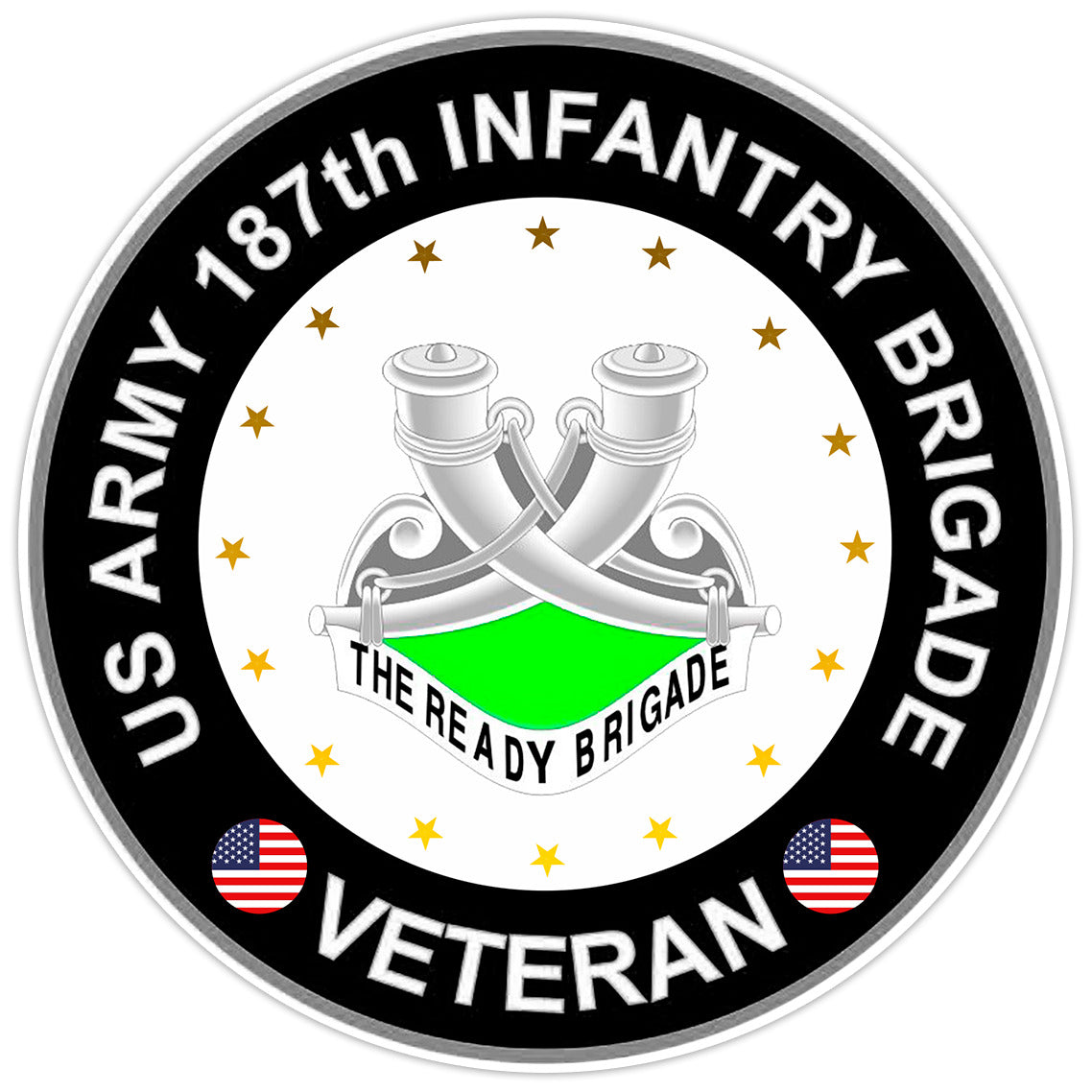 US Army 187th Infantry Brigade Veteran Bumper Sticker Military Vinyl Decal 5"