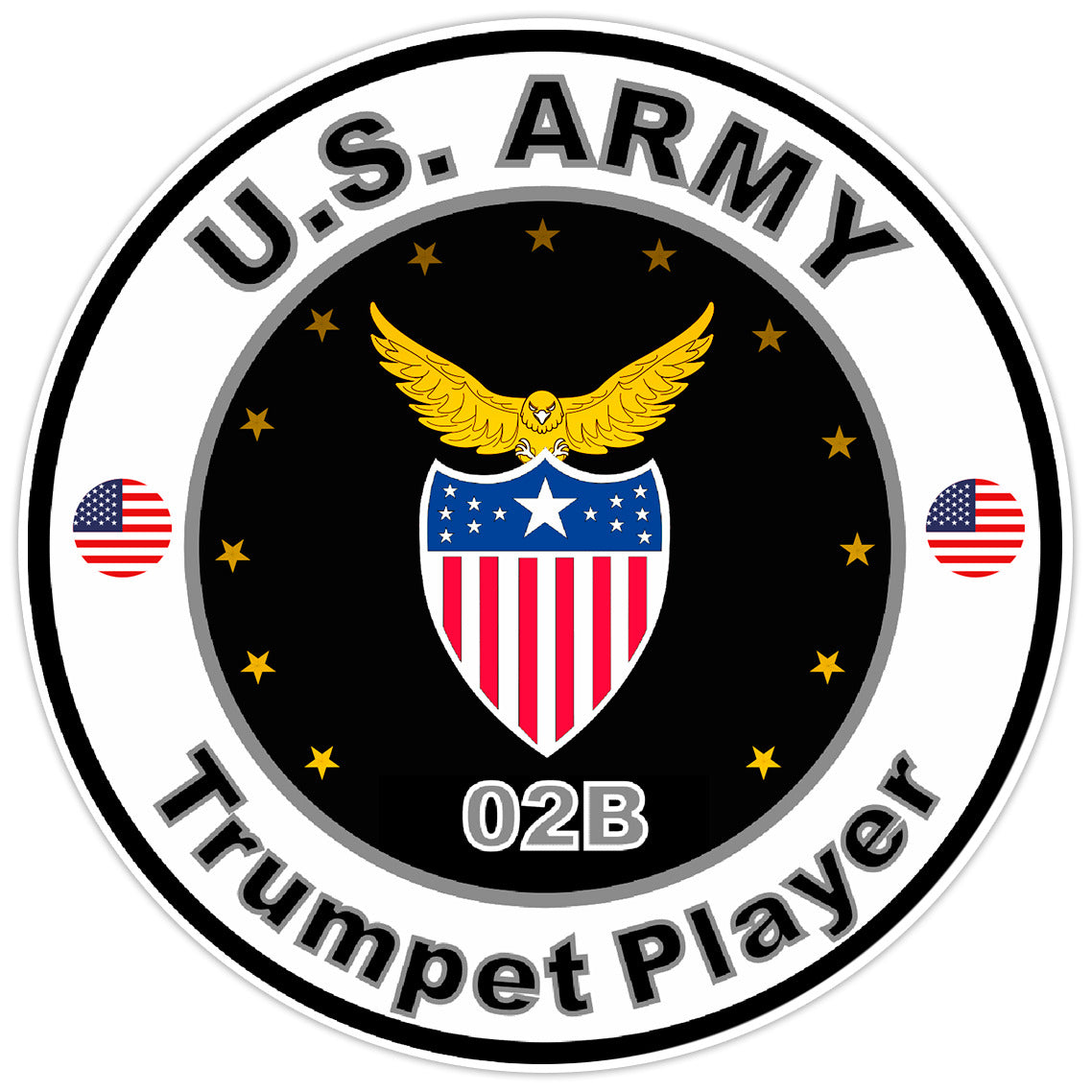 United States Army Trumpet Player Bumper Sticker Military Soldier Decal 5"