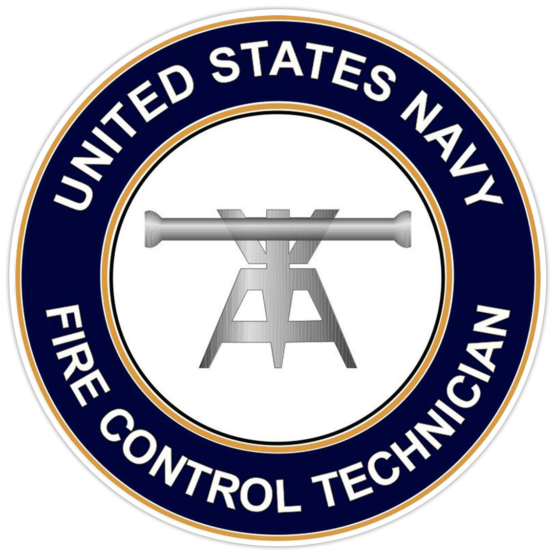 U.S. Navy Fire Control Technician Round Bumper Sticker Military Vinyl Decal 5"