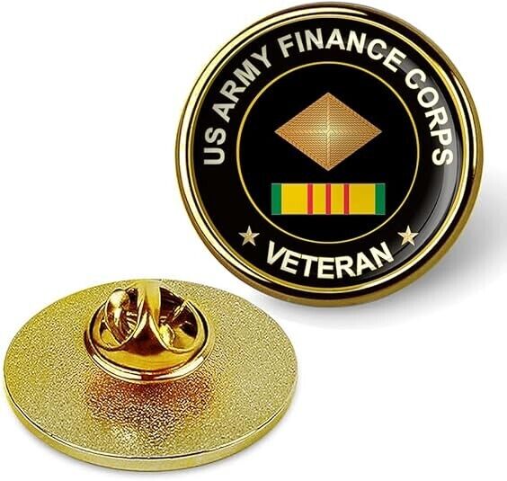 US Army Finance Corps Veteran Tie Suit Shirt Lapel Pin - Gold