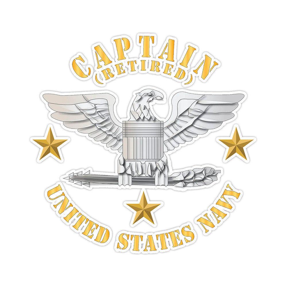 US Army Navy Captain Retired Bumper Sticker Military Vinyl Soldier Decal 5"