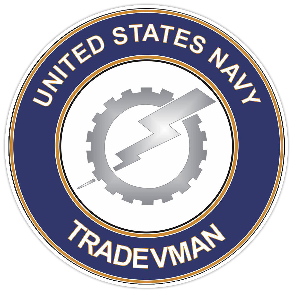 U.S. Navy Tradevman Round Bumper Sticker Military Vinyl Soldier Decal 5"