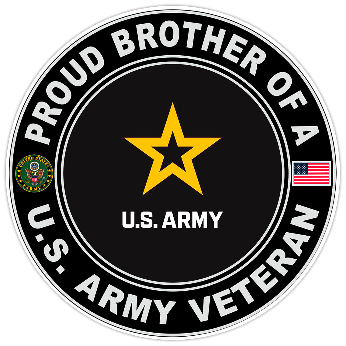 Proud Brother of a United States Army Veteran Bumper Sticker Military Decal 5"