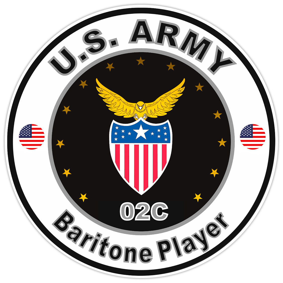 United States Army Baritone Player Bumper Sticker Military Soldier Decal 5"