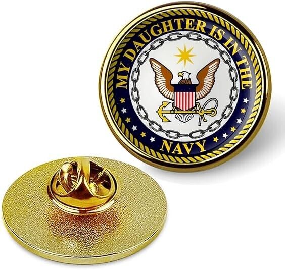 My Daughter is in the Navy Lapel Pin Veteran Tie Suit Shirt Lapel Pin-Gold