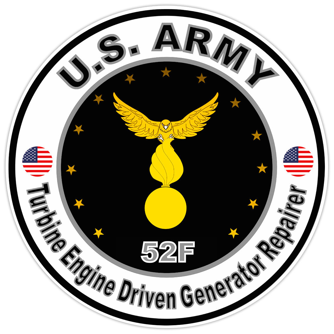 US Army Turbine Engine Driven Generator Repairer Bumper Sticker Vinyl Decal 5"