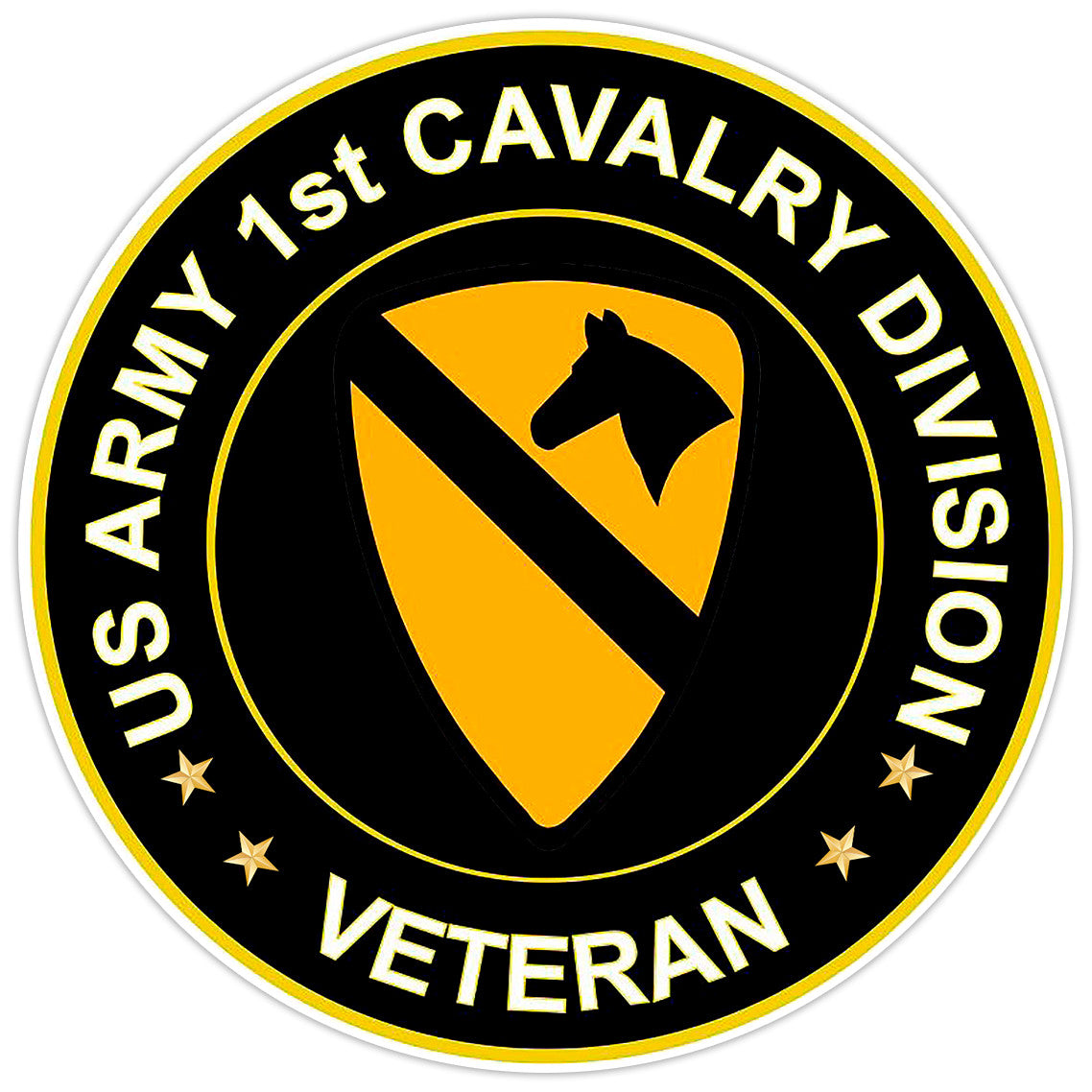 US Army 1st Cavalry Division Veteran Bumper Sticker Military Vinyl Decal 5"