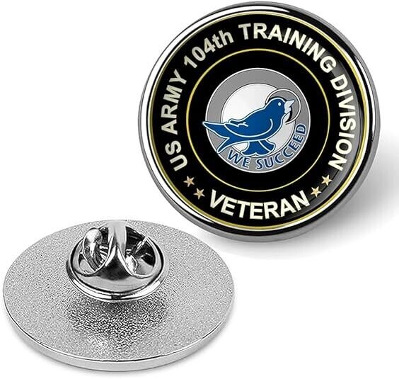 US Army 104th Training Division Veteran Tie Suit Shirt Lapel Pin - Silver
