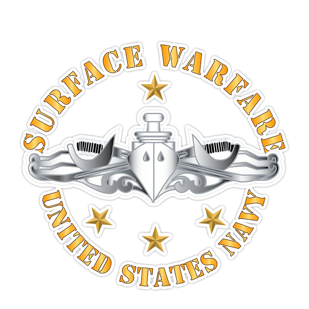 US Navy Surface Warfare Bumper Sticker Military Vinyl Soldier Decal 5"