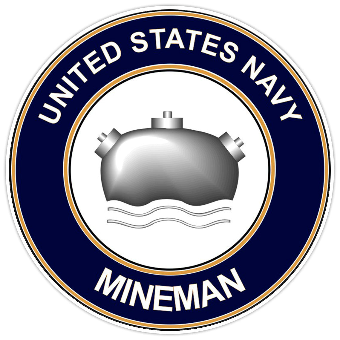 U.S. Navy Mineman Bumper Sticker Military Vinyl Soldier Decal 5"