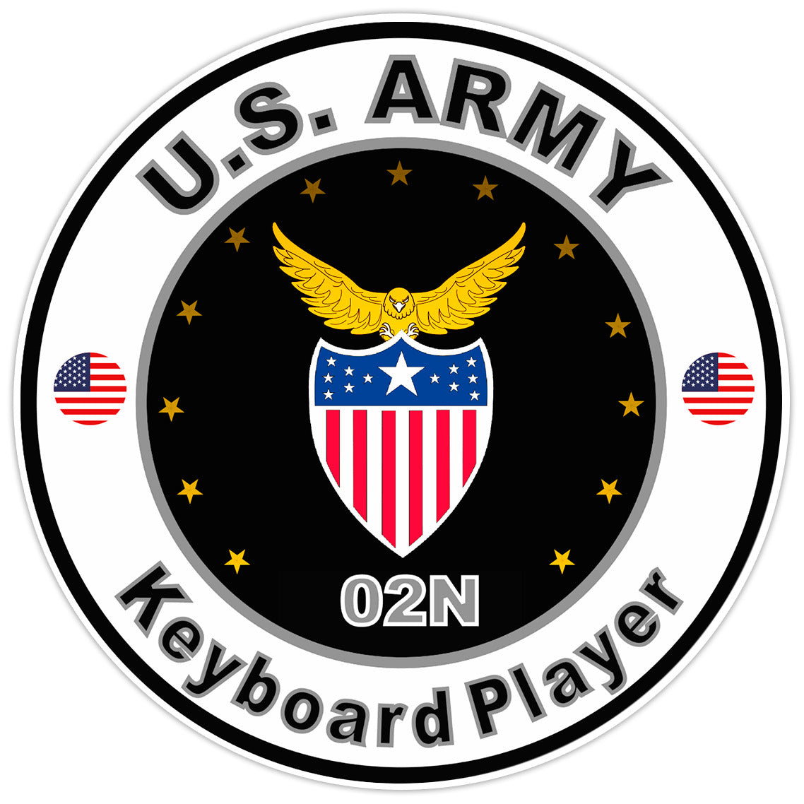 United States Army Keyboard Player Bumper Sticker Military Soldier Decal 5"