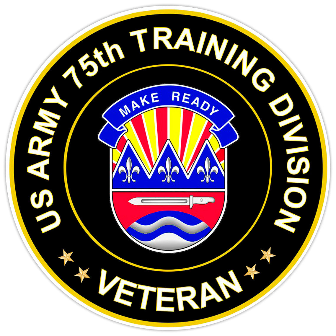 US Army 75th Training Division Veteran Bumper Sticker Military Vinyl Decal 5"