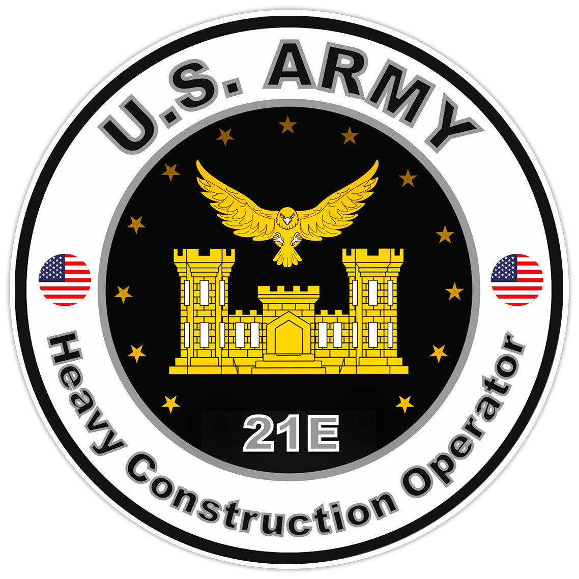US Army Heavy Construction Operator Bumper Sticker Military Soldier Decal 5"