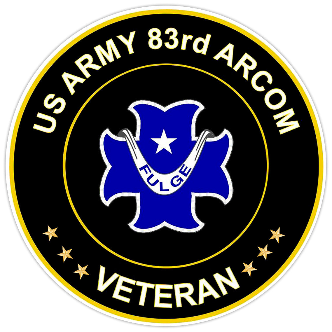 US Army 83rd ARCOM Veteran Bumper Sticker Military Vinyl Decal 5"